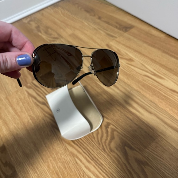 Michael Kors Aviators Gold Tinted Polarized Sunglasses - Picture 4 of 8